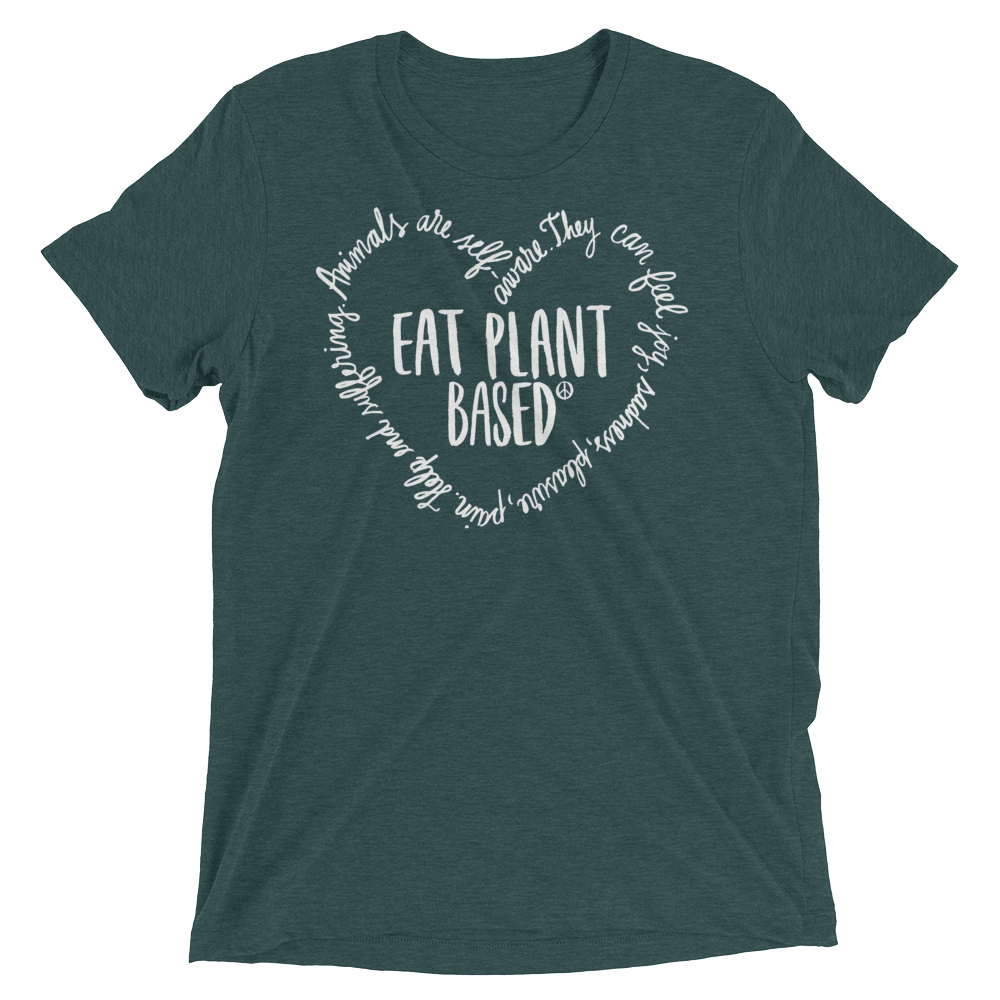 Vegan T-Shirt - Eat Plant Based Heart - Emerald