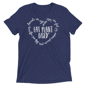 Vegan T-Shirt - Eat Plant Based Heart - Navy