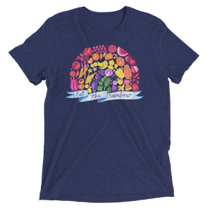 Vegan T-Shirt - Eat The Rainbow - Navy