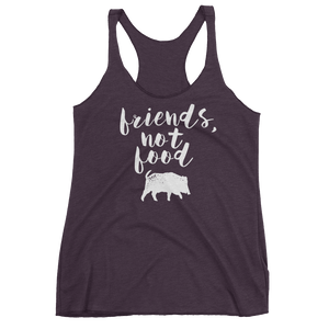 Vegan Tank Top - Friends Not Food - Vintage Purple