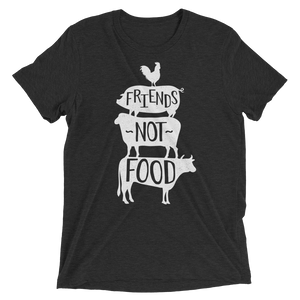 Vegan T-Shirt - Friends Not Food Tower - Charcoal Black