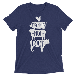 Vegan T-Shirt - Friends Not Food Tower - Navy