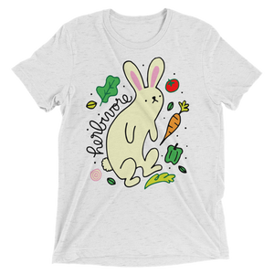 Vegan T-Shirt - Herbivore Rabbit - White Fleck