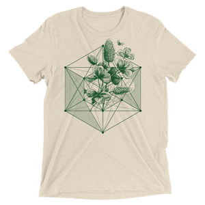 Sacred Geometry Shirt - Hexagon Clover - Oatmeal