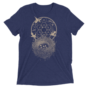 Sacred Geometry Shirt - Hexagon Formation Nest - Navy