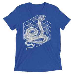 Sacred Geometry Shirt - Hexagonal Grid Cobra - True Royal