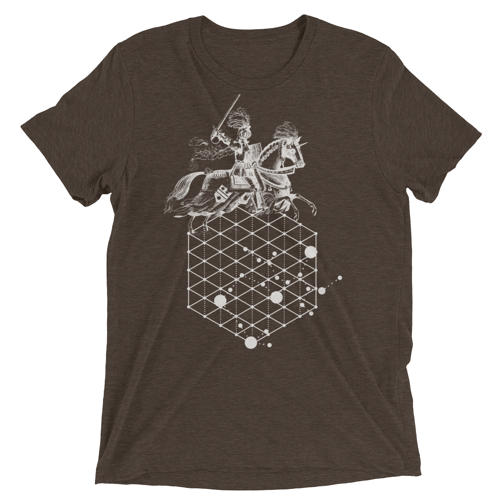 Sacred Geometry Shirt - Hexagonal Grid Horse - Brown
