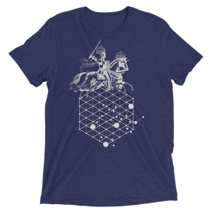 Sacred Geometry Shirt - Hexagonal Grid Horse - Navy