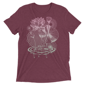 Sacred Geometry Shirt - Lotus Flower Pond - Maroon