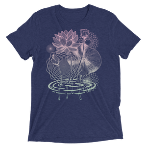Sacred Geometry Shirt - Lotus Flower Pond - Navy