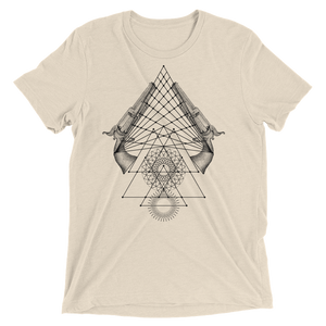 Sacred Geometry Shirt - Lotus Mandala Pistols - Oatmeal