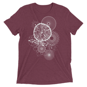 Sacred Geometry Shirt - Lynx - Maroon