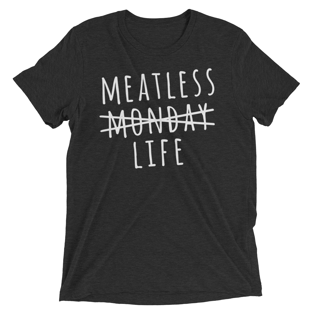 Vegan T-Shirt - Meatless Life - Charcoal Black