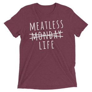 Vegan T-Shirt - Meatless Life - Maroon