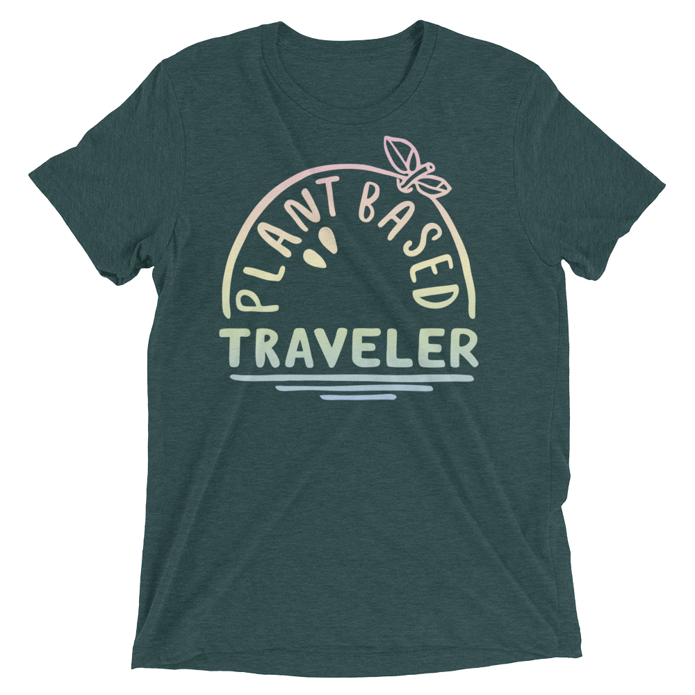 Vegan T-Shirt - Plant Based Traveler - Emerald