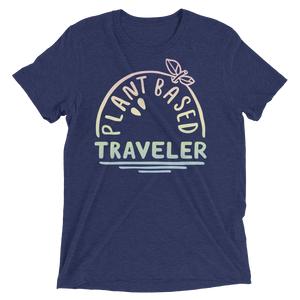 Vegan T-Shirt - Plant Based Traveler shirt - Navy