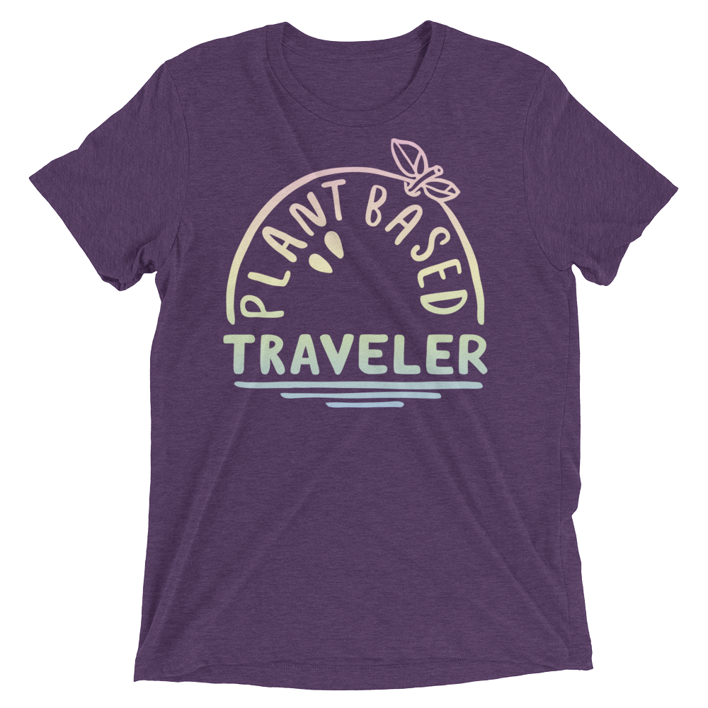 Vegan T-Shirt - Plant Based Traveler shirt - Purple