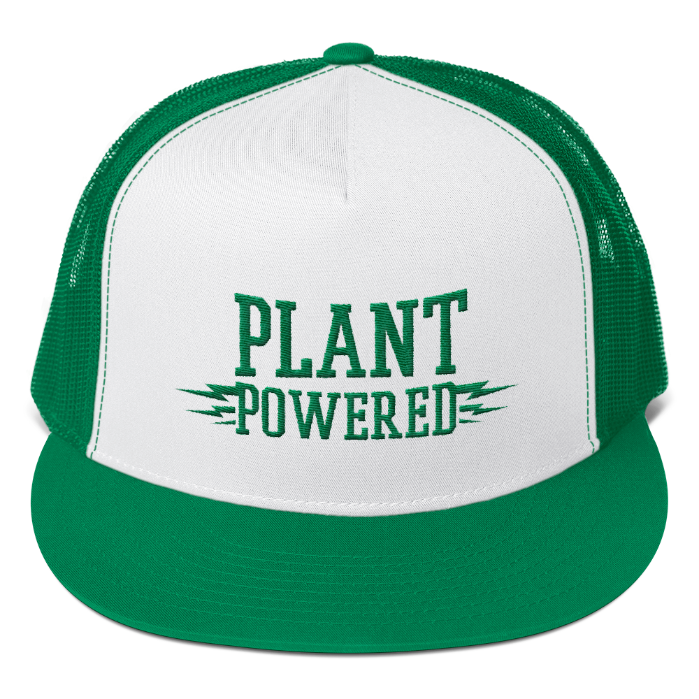Vegan Trucker Hat - Plant Powered - Kelly Green