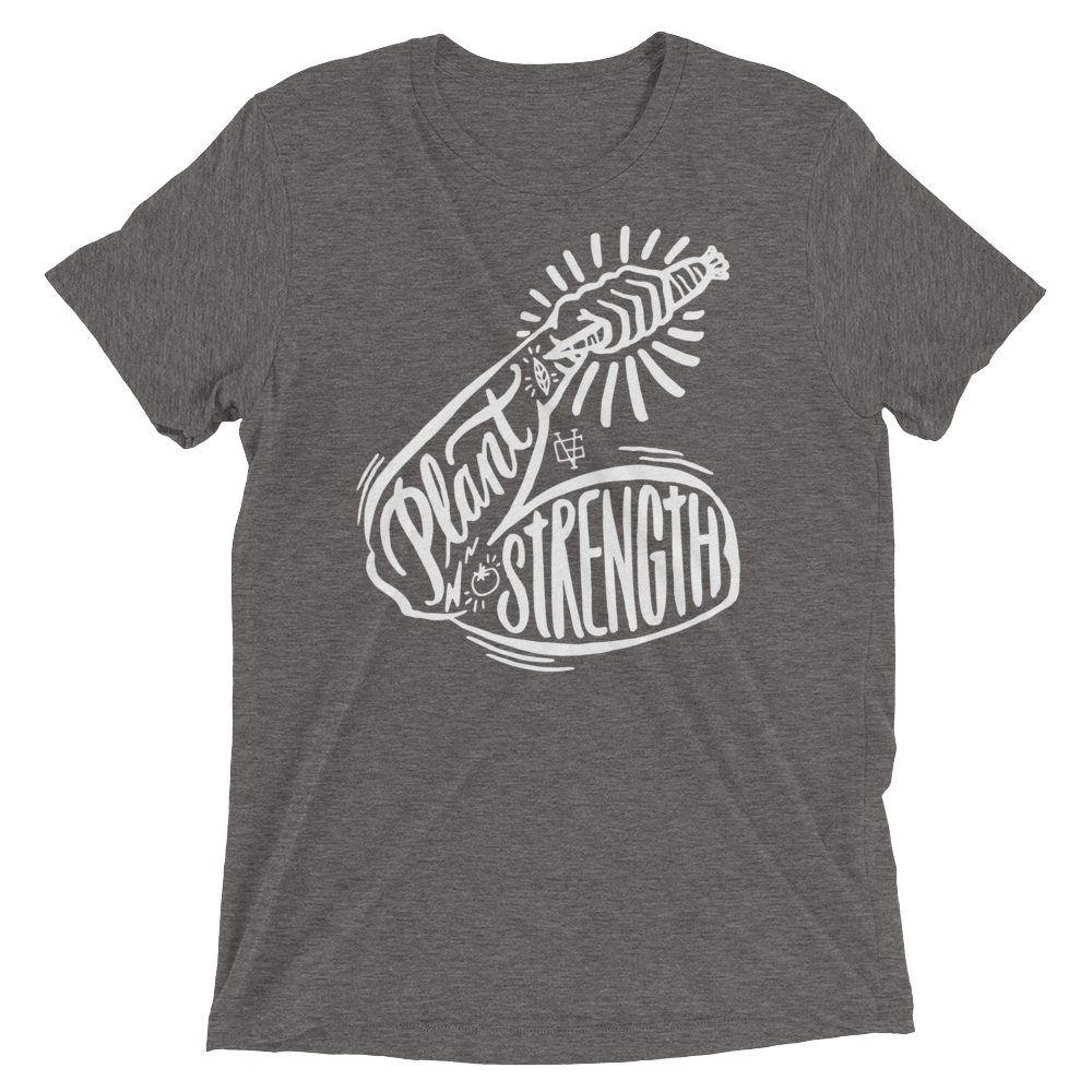 Vegan T-Shirt - Plant Strong - Grey