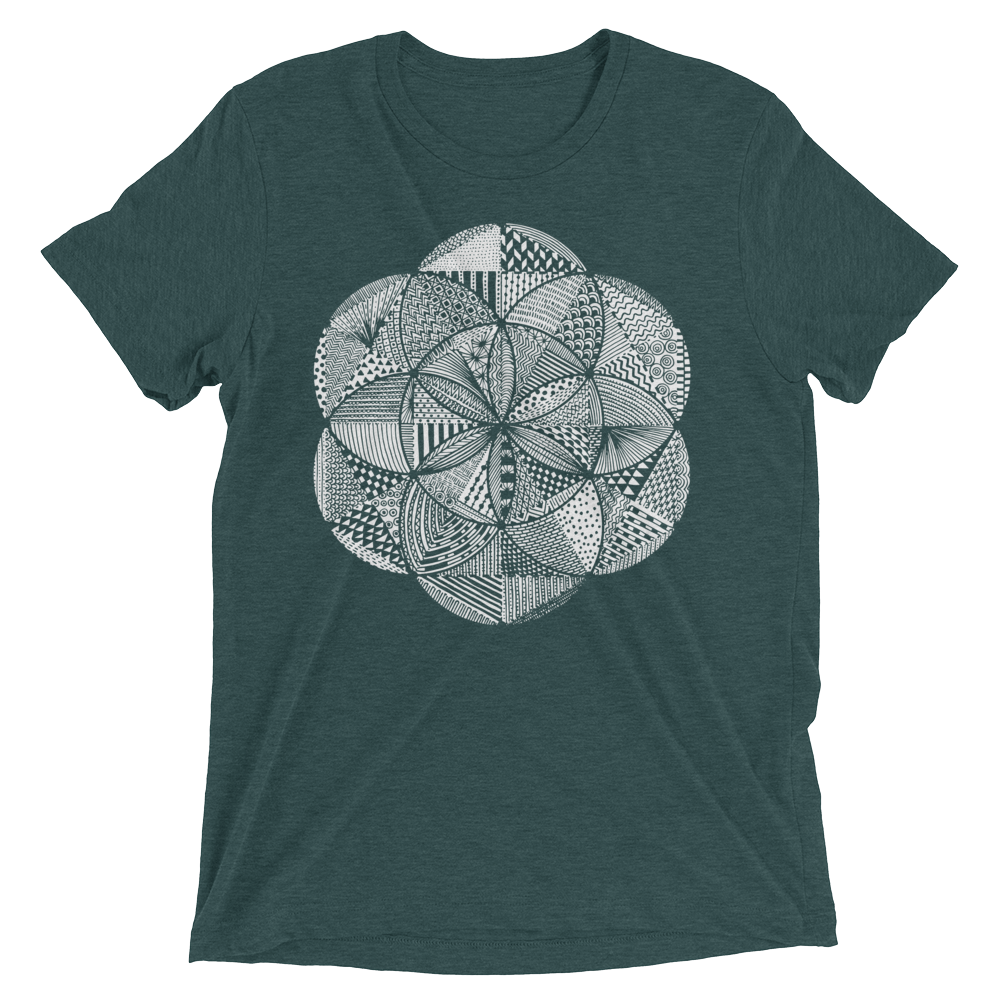 Sacred Geometry Shirt - Seed Of Life Boho - Emerald