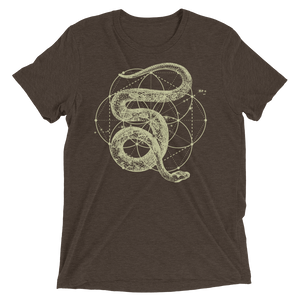 Sacred Geometry Shirt - Seed of Life Snake - Brown