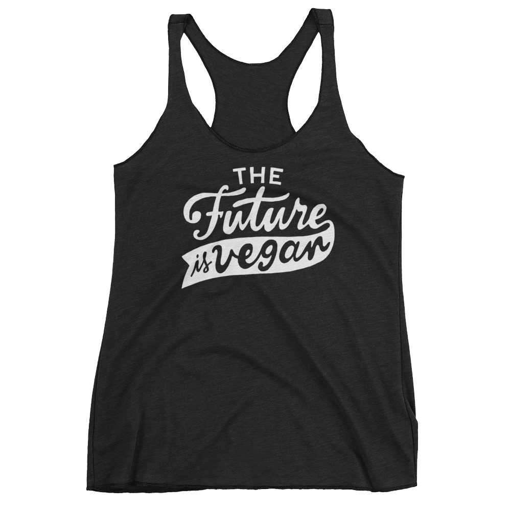 Vegan Tank Top - The Future is Vegan - Vintage Black