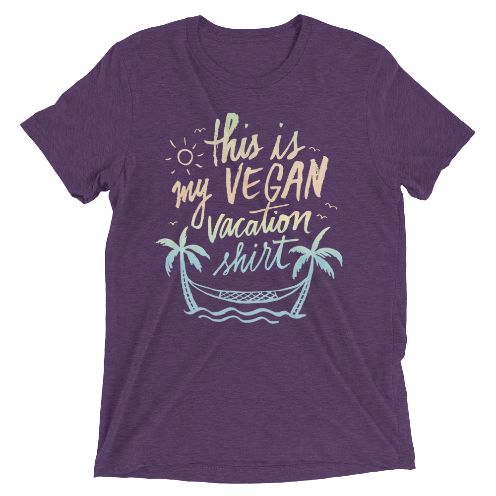 Vegan T-Shirt - This Is My Vegan Vacation Shirt - Purple
