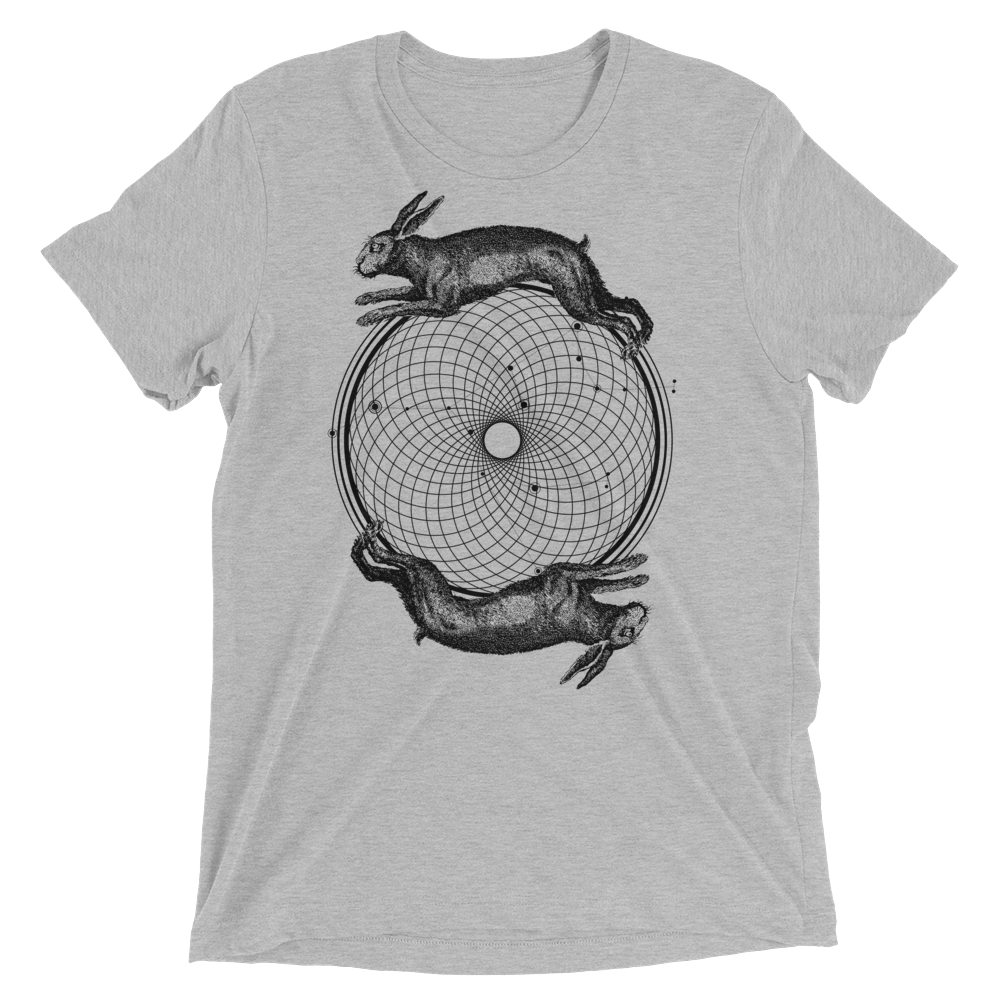 Sacred Geometry Shirt - Torus Rabbits - Athletic Grey
