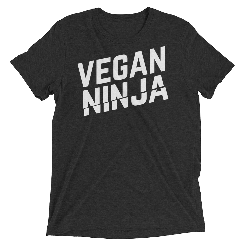 Vegan T-Shirt - Vegan ninja - Charcoal Black