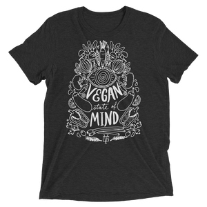 Vegan T-Shirt - Vegan State Of Mind - Charcoal Black