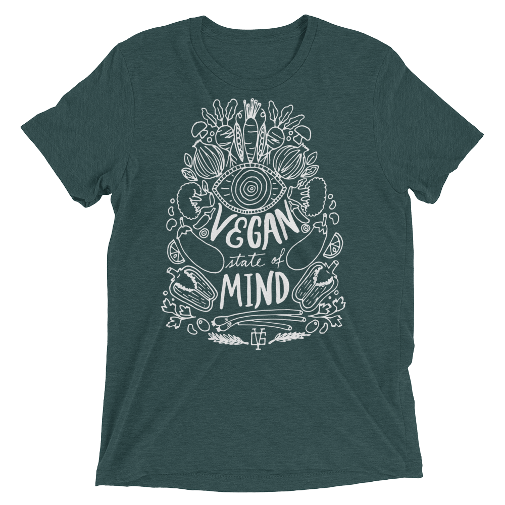 Vegan T-Shirt - Vegan State Of Mind - Emerald