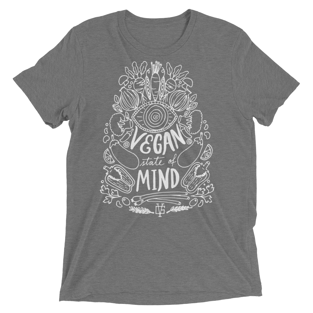 Vegan T-Shirt - Vegan State Of Mind - Grey